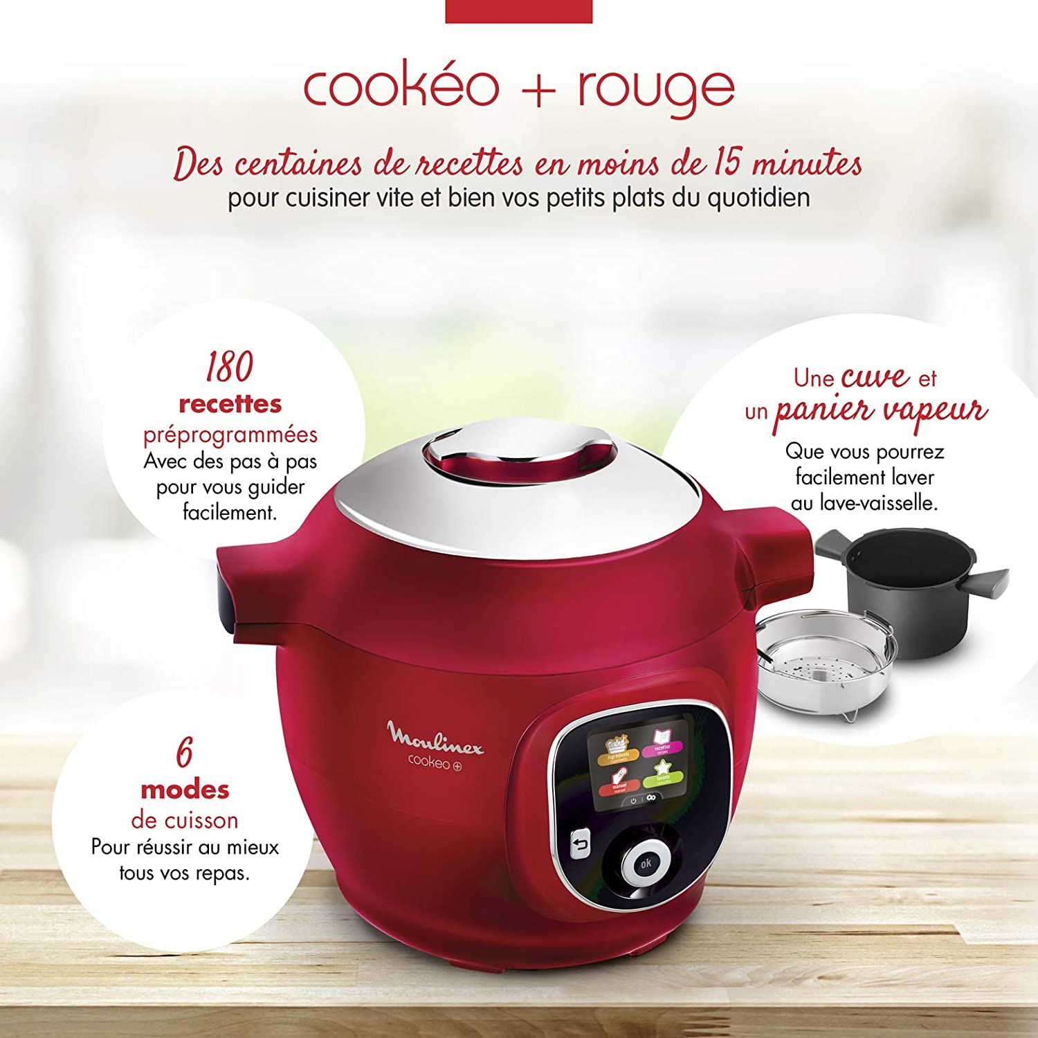 Accessoire autocuiseur Moulinex Panier vapeur + support pour cuiseur Cookeo