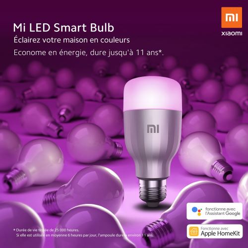 Ampoule LED connectée XIAOMI Smart Bulb Blanc et Couleur - Idealtech Réunion