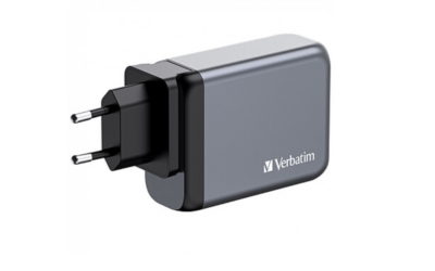 Chargeur secteur Verbatim GNC 1x port USB-A + 3x ports USB-C 240W (Noir)