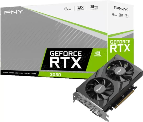 Carte Graphique Nvidia PNY GeForce RTX 3050 Verto Dual Fan 6Go