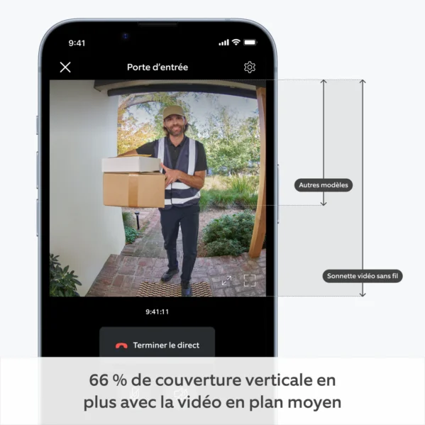 Sonnette vidéo sans fil Battery Video Doorbell Ring – Image 2