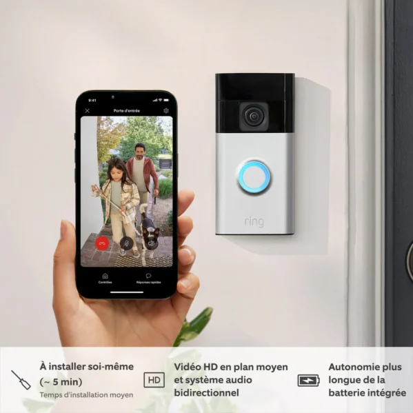 Sonnette vidéo sans fil + Chime (2e génération) – Image 3