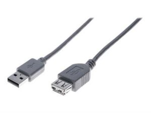Rallonge USB 2.0 A/A - Gris - 1,8m