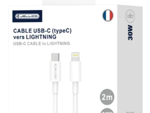 Cable Usb-C/Type C vers Lightning (30W) 2 mètres JELLICO B1 blanc