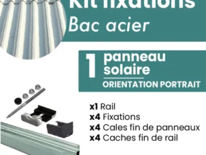 Kit de fixation 1x panneau solaire - Toiture bac acier, toit en t&ocirc;le - PORTRAIT